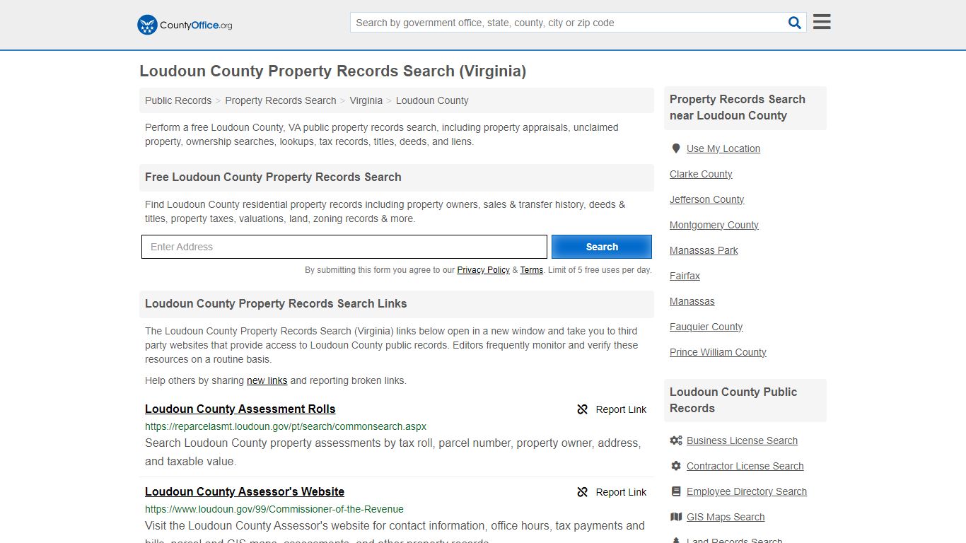 Loudoun County Property Records Search (Virginia) - County Office